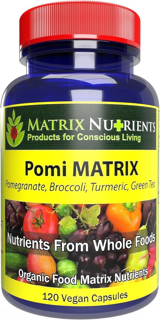 Matriz POMI - 10 veces más fuerte que la competencia! - Niveles bajos de PSA para la próstata sana - 100% orgánico - Ingredientes: granada, té verde, turmérico, brócoli - cápsulas veganos (120ct)