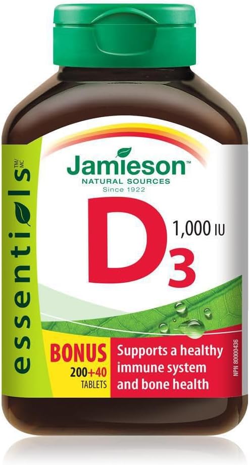 Vitamina D3 1000 UI Bono -240 pestañas Marca: Jamieson Laboratories