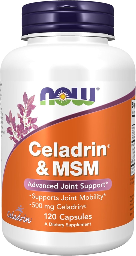 AHORA Suplementos de Alimentos, Celadrin® & MSM, 500 mg de Celadrin®, Soporte Conjunto Avanzado*, 120 cápsulas