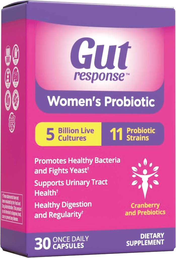 Probiótico femenino, Acelera el envejecimiento digestivo, Boosts Immune System, soporta UT & Feminine Health, Cranberry Extract, Non-GMO, Gluten Free & Soy Free, 5 Billion CFU, 30 cápsulas
