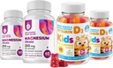 Vitamina D Gummies para niños pequeños Adultos 2000 UI y Magnesio Gummies - Vitamina Natural D3 Suplementos 1000IU - Vegetariano Gelatin-Free Immune Apoyo con Magnesium Calm Chews para niños afectadosAdults