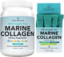 AMANDEAN Marine Collagen Duo. 500g Container + 30 Travel Packs. Péptidos de colágeno de pescado hidrolizado para la piel, pelo & uñas. Pescatario, Keto & Paleo-Friendly, Desflavorado