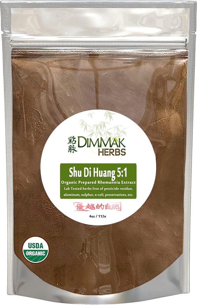 Orgánica Rehmannia Extract Powder 5:1 4oz confidencialidad Lab Tested USDA Organic Prepared Rehmannia Shu Di Huang Concentrate Granules añadir a agua caliente o Smoothie 112g