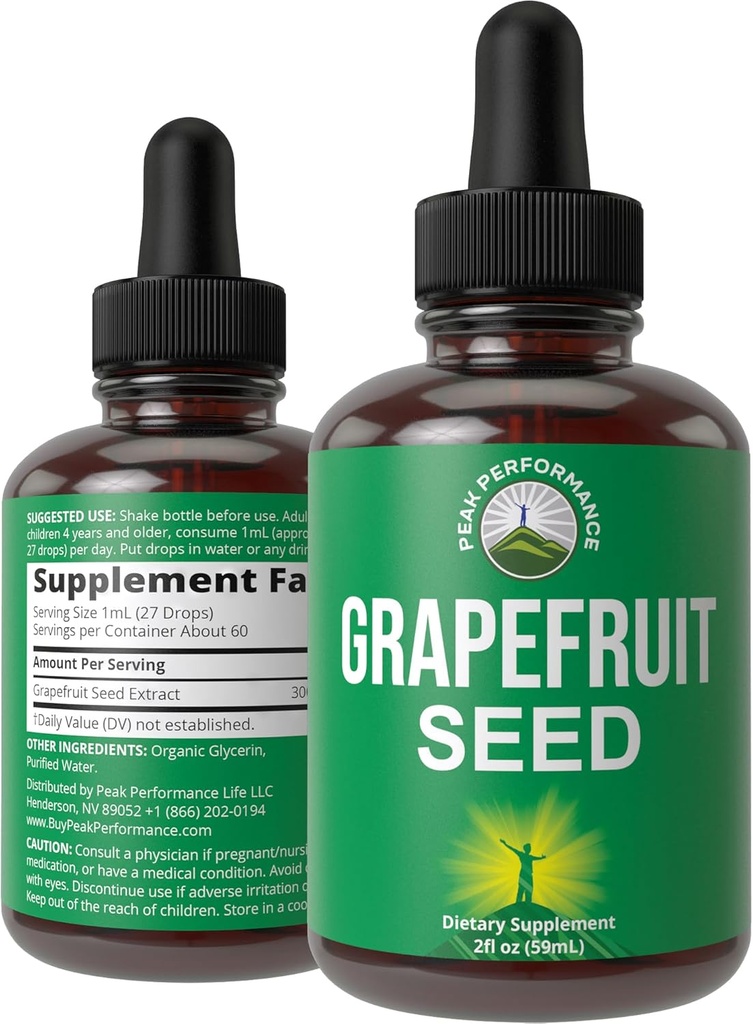 Grapefruit Seed Extract Liquid Drops Suplemento. Vegan GSE Grapefruit Seed Extract for Women and Men. Zero Sugar, Non Bitter. for Immune, Digestive Support. Aceite sin gluten. Toma Orally