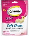 Caltrato 600+D3, Calcio y Vitamina D3 Suplemento de cerdas suaves, 600 mg (Vanilla Crème Flavor, 60 Conde)