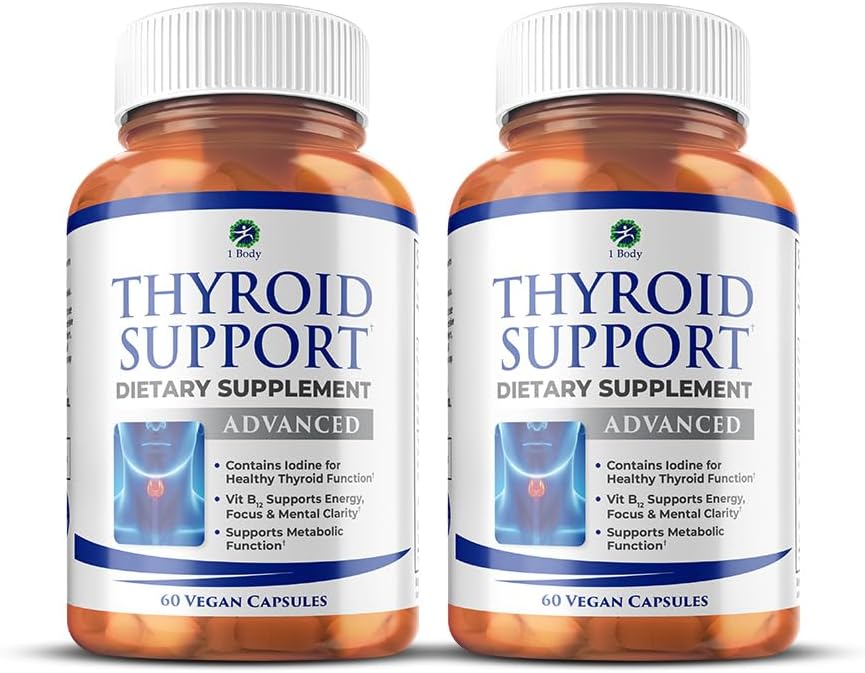 [BRSRMAAYCB7QGDTX] 1 Body Thyroid Support Supplement with Iodine, Vitamin B12, Zinc, 60-Day Supply, 2 Pack