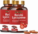 Licopene Capsules, Licopeno Natural 200mg con Reishi Ecológico Mushroom 200mg Suplemento para la salud de próstata y soporte inmunológico - Gluten-Free, No GMO, 60 cápsulas (2 Pack)