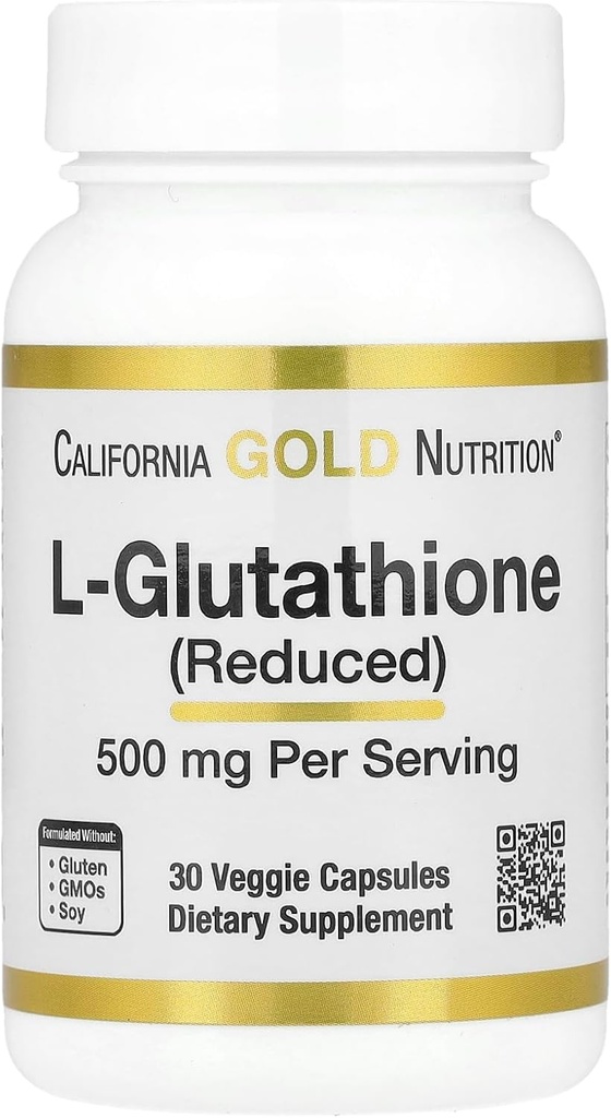 California Gold Nutrition L-Glutathione (Reducido), 500 mg, 30 cápsulas vegetarianas