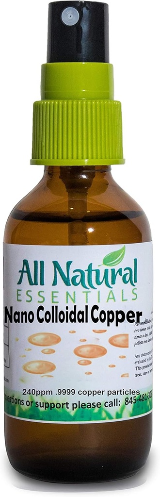 Nano Colloidal Cobre Colloidal Minerales Suplemento Colloidal Cobre Liquid Cobre Mineral 2oz 240ppm Bottle Kosher Certified all natural colloidal Copper for Adults, Hombres, Mujeres, Niños