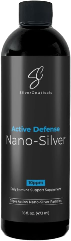 Colloidal Silver w/Nano Technology - 10ppm 16oz - 8X Más eficaz - Natural Immune Support - Save The Sick Days - Ages 5 & Up - Outperforms Higher PPM Silvers - Nada de sabores Parte testada