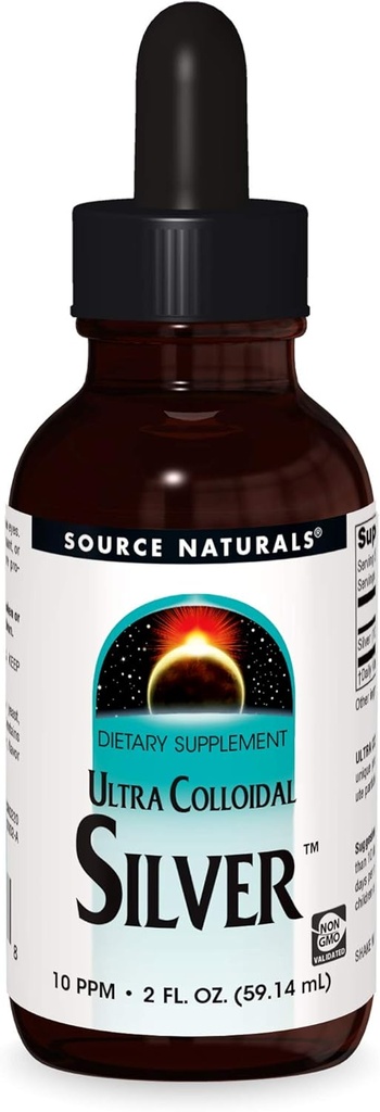 Fuente Naturales Ultra Colloidal Plata - Suplemento líquido para soporte de sistema inmune - 2 oz