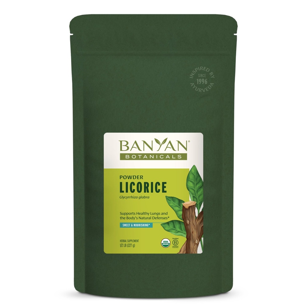 Banyan Botanicals Licorice Powder – Organic Licorice Root Powder (Glycyrrhiza Glabra) – for Supporting Healthy Digestion and Respiratory System Function* – ½ lb. – Non-GMO Sustainably Sourced Vegan
