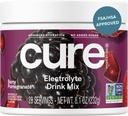 Cure Hydration ¦ Plant-Based Electrolyte Drink Mix Silencio No Añadido Sugar Silencio FSA-HSA Silencioso de alivio de la deshidratación Hecho con agua de coco Berry Pomegranate