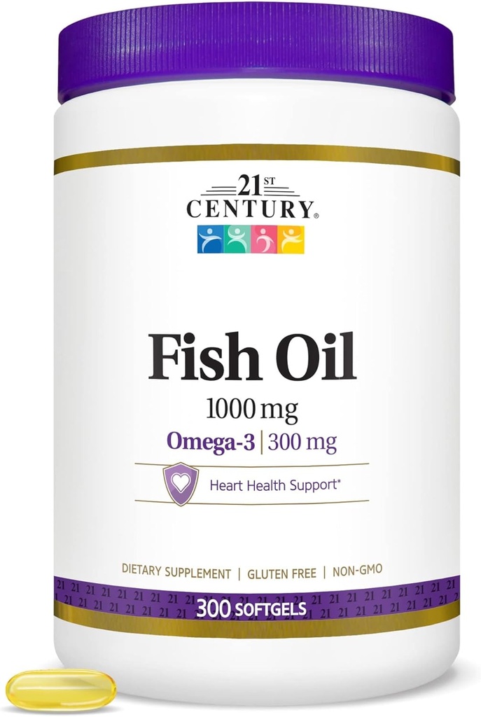 21th Century Fish Oil 1000 mg Softgels, 300 conde
