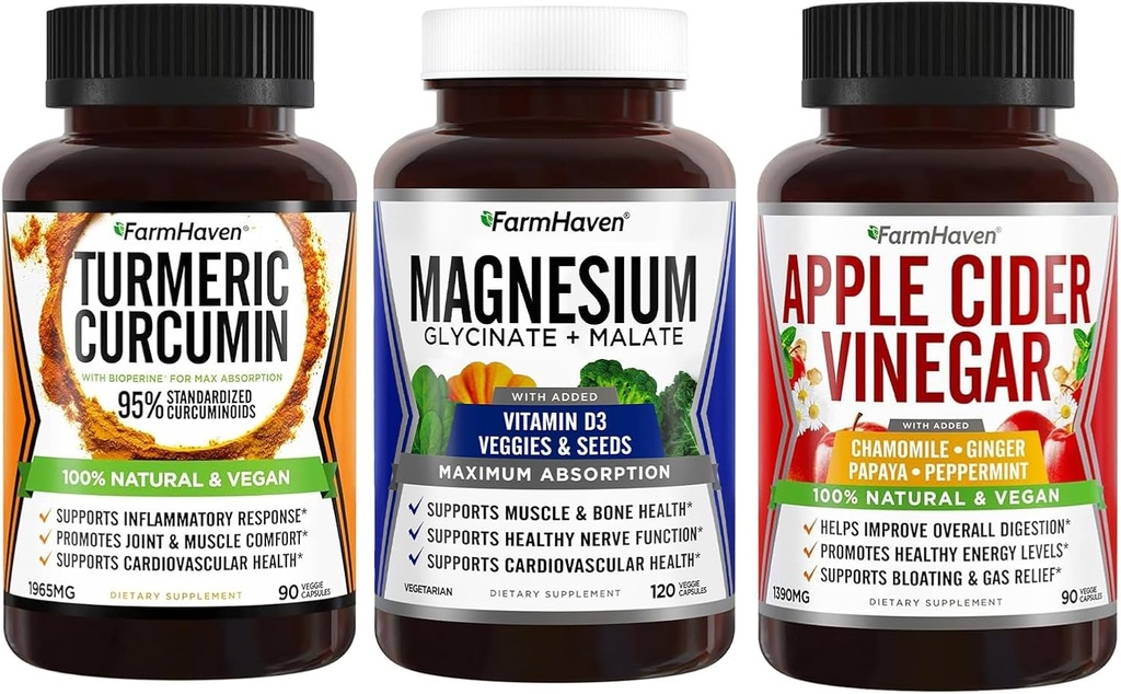 FarmHaven Magnesium + carrete de leche + vinagre de manzana