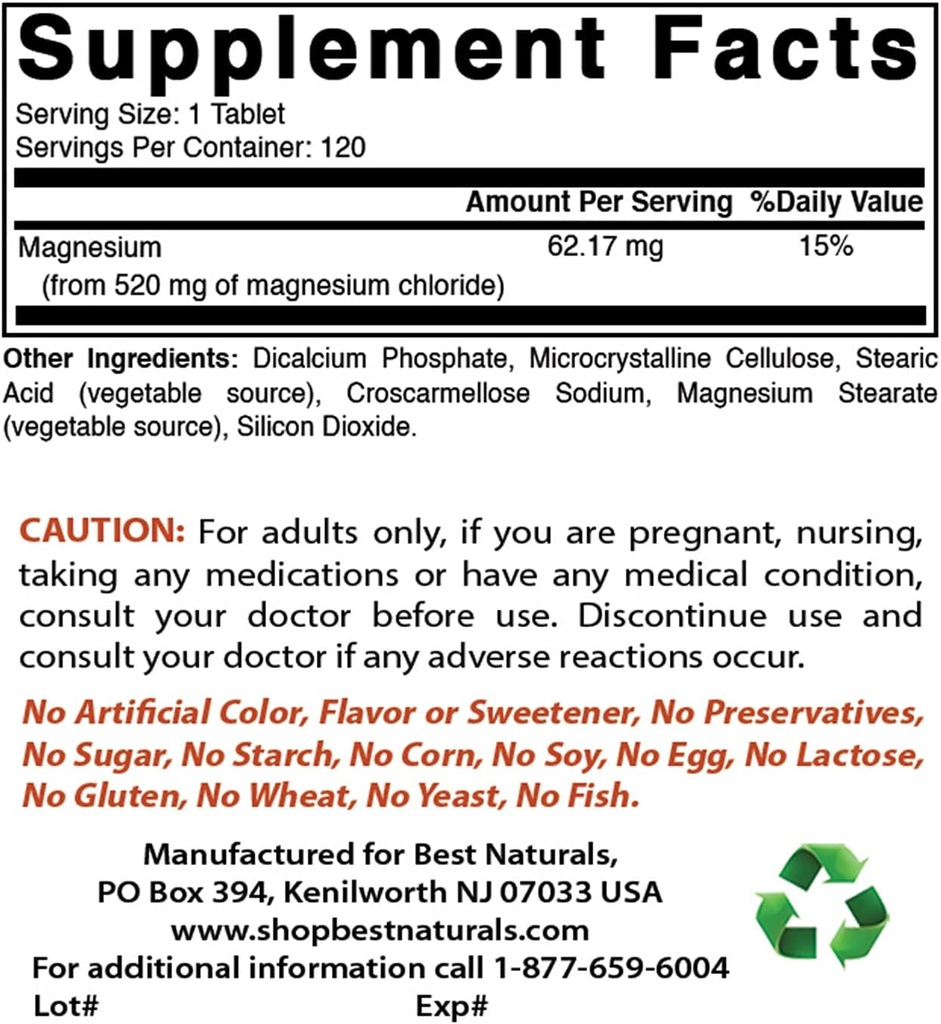 Cloruro de magnesio 520 mg " Quercetina 1000 mg