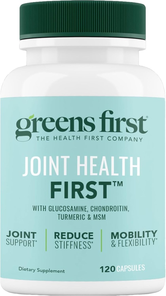 Greens First Joint Health First - Natural Joint Support Supplement with MSM, Turmeric, Ashwagandha, " Ginger - for Joint Support - Non-GMO/Dairy-Free/Gluten-Free (120 Softgels)
