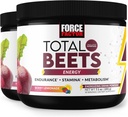 FORCE FACTOR Total Beets Energy Drink Mix 2-Pack, Superfood Beet Root Powder, Nitrates para Boost Energy, Support Circulation, Blood Flow, Nitric Oxide and Stamina, Heart Health Supplement, 60 Servings