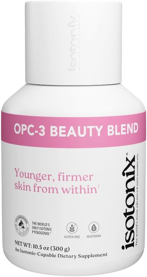 Isotonix OPC-3 Beauty Blend Powder ← Collagen Soporte con Pycnogenol®, Grape Seed & Red Wine Extract Silencio Hair Skin and Nails Suplemento con Biotin & Hyaluronic Acid ← Antioxidant Powder