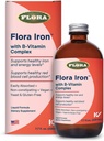 Flora Iron - Suplemento de hierro líquido vegano con vitaminas B - Ofertas Red Blood Cell & Energy Support - Yeast-Free - Delicious Fruit Juice Base - 7.7 fl. oz. Botella de vidrio