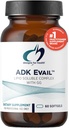 Diseños para salud ADK Evail - 5000 IU VIT D3 con vitaminas A, E (Annatto Gamma Delta Tocotrienols), K (K1 + K2) - Complejo de vitamina D soluble en grasa - Bone + Immune Support - Non-GMO (60 Softgels)