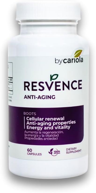 Revence Resveratrol Supplement Capsules - Antioxidant - Boost Immune System - Energy & Vitality - Renovación celular - Apoyos Bienestar General - Resveratrol - Camu Camu - 60 Caps