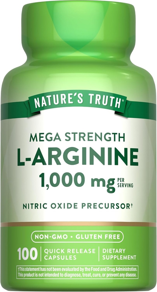 La verdad de la naturaleza L-Arginine 1000mg ← 100 Capsules  durable Mega Strength ¦ Non-GMO & Gluten Free Supplement