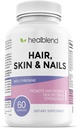 healblend Hair Skin and Nails Vitaminas para Mujeres con Biotina 5000 mcg, Hierro y Manganese ← Vegan, Non-GMO Silencio 60 cápsulas