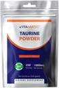 Vitamatic Pure Taurine 1000mg 250 Servings - Non-GMO, Gluten Free