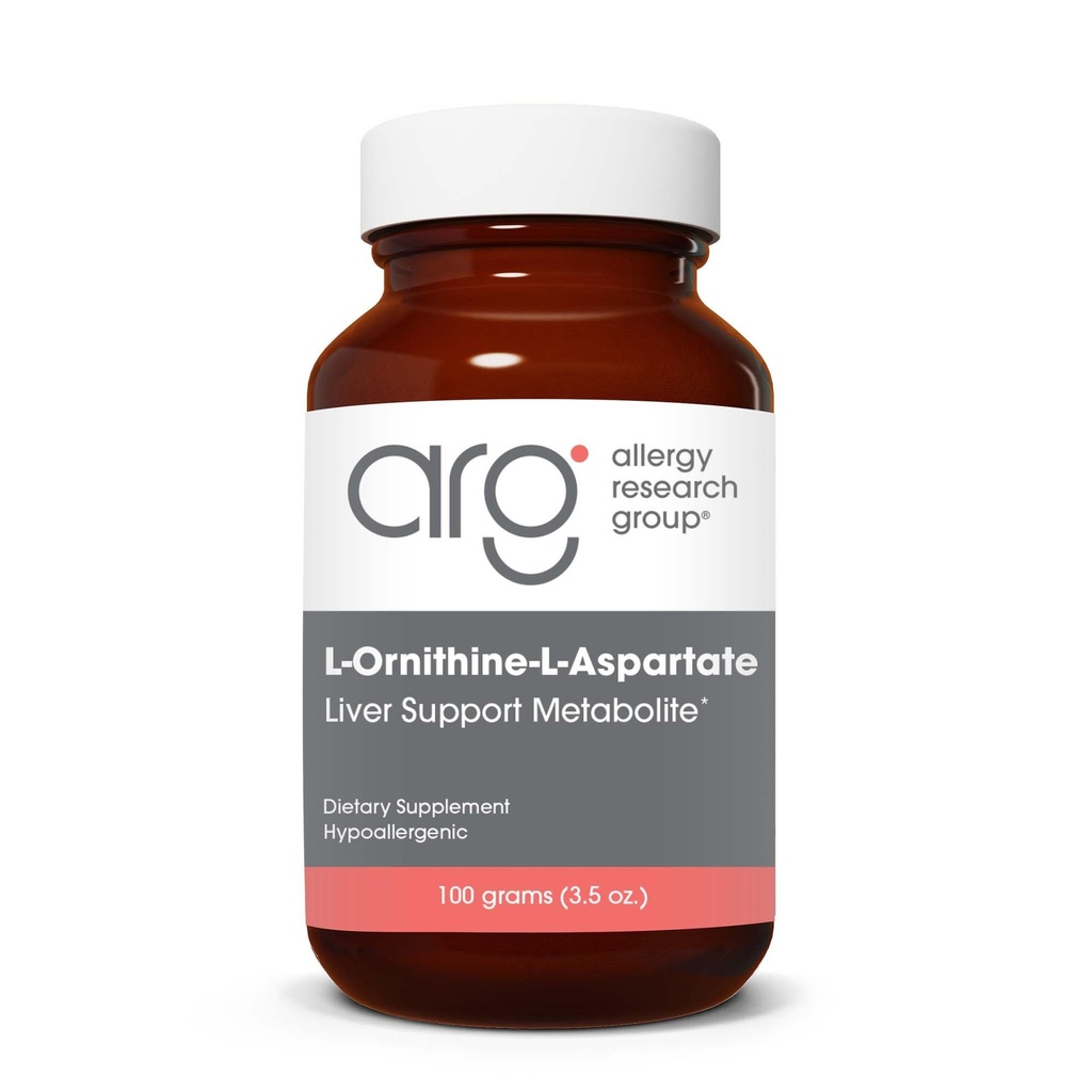 Allergy Research Group ARG L-Ornithine L-Aspartate Powder - Amino Acid Complex - Aids Nitrogen & Ammonia Metabolism - Liver Function Support - Hypoallergenic - 33 Servings - 3.5 oz