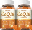 2 Pack 500MG Coq10 Gummies - 3X Mejor Absorción, Plus Omega-3, Magnesio, Vitamina B3 & Zinc - Coenzyme Q10 Suplementos para la Salud del Corazón, Energía Celular & Antioxidante, Vegan, 120 Condes