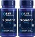 Extensión de la vida Silymarin – Extracto de esteto de leche – Apoya la salud del hígado – libre de gluten, no GMO, vegetariano – dos paquetes - 2 x 90 cápsulas