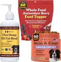 Natural Dog Company Skin & Coat Health Bundle with Omega-3, DHA, and Antioxidants for Dogs, Supports Healthy Skin, Shiny Coat, and General Wellness Ideal para Dry Skin Relief & Enhancing Dog Coat Shine