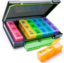 Organizador semanal de píldoras, caja de 7 días (3-Times-A-Day) Portátil para viajar con caja de mueble-proof Design Pills/Vitamin/Fish Oil/Supplements