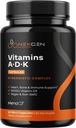 High Absorption ADK Vitamin Supplement - Vegan Vitamin D3 K2 MK7 & A for Calcium Regulation Plus Bone Heart Thyroid & Immune Support - Vitamina ADK con 5000IU D3 Non GMO & Gluten Free (2 meses)