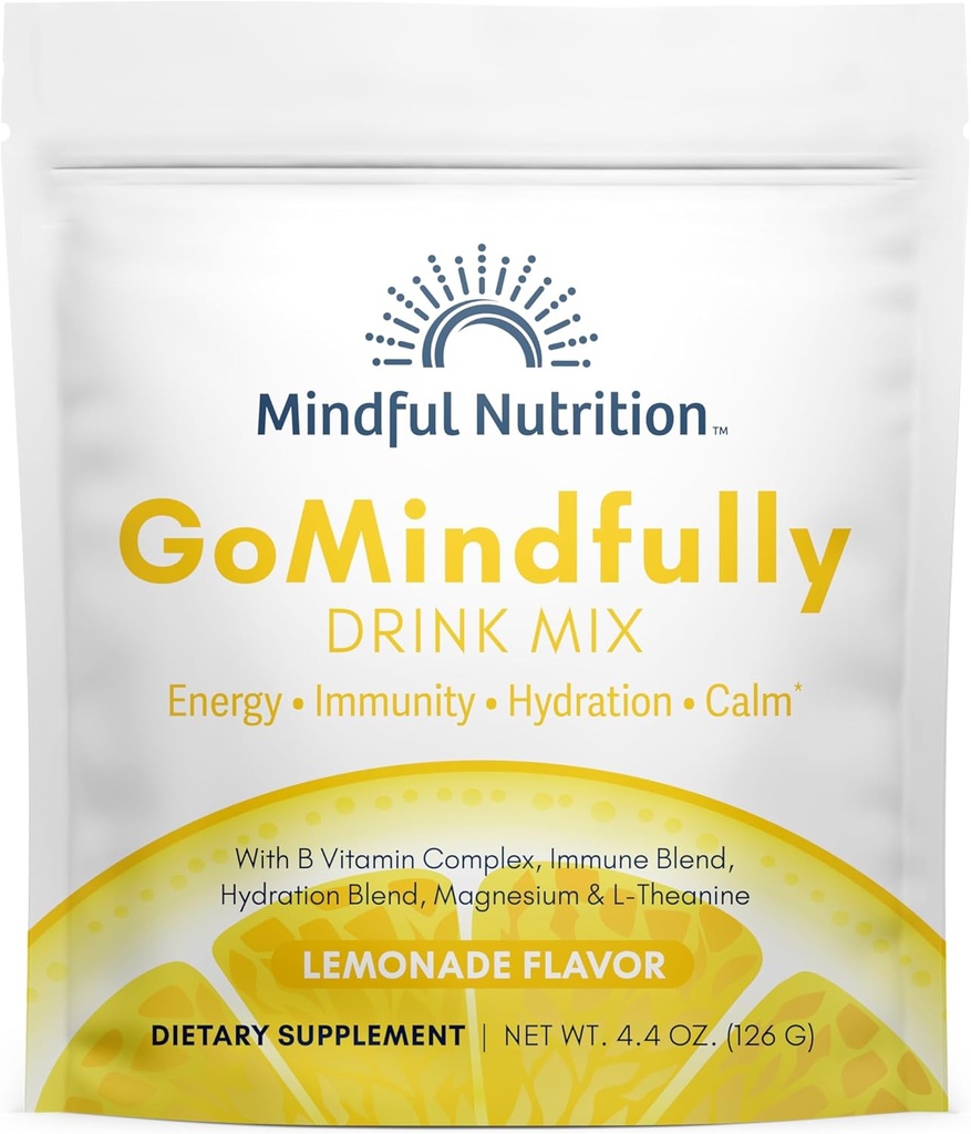 GoMindfully Super Calm Magnesium Powder Drink Mix (4.4oz, Lemon)