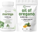 Micro Ingredientes Óleo de Oregano Softgels 300 Conde " Moringa Oleifera 6.000mg Equivalente 300 cápsulas Bundle 2 Pack ¦ Carvacrol " Thymoquinone ← Suplemento Antioxidante