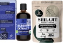 Extracto de arándano orgánico para ojos Suplemento de arándano para ojos, Shilajit Powder para hombres 10:1 Extracto Apoyo a la energía Suplemento
