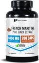 Pine Bark Extracto 6000mg Francés Marítimo Silencio 200 Capsules Vegan  Estándarizado 95% OPC Proanthocyanidins ← Antioxidante Herbal Suplemento ← Non-GMO, Gluten-Free Silencio Made in USA