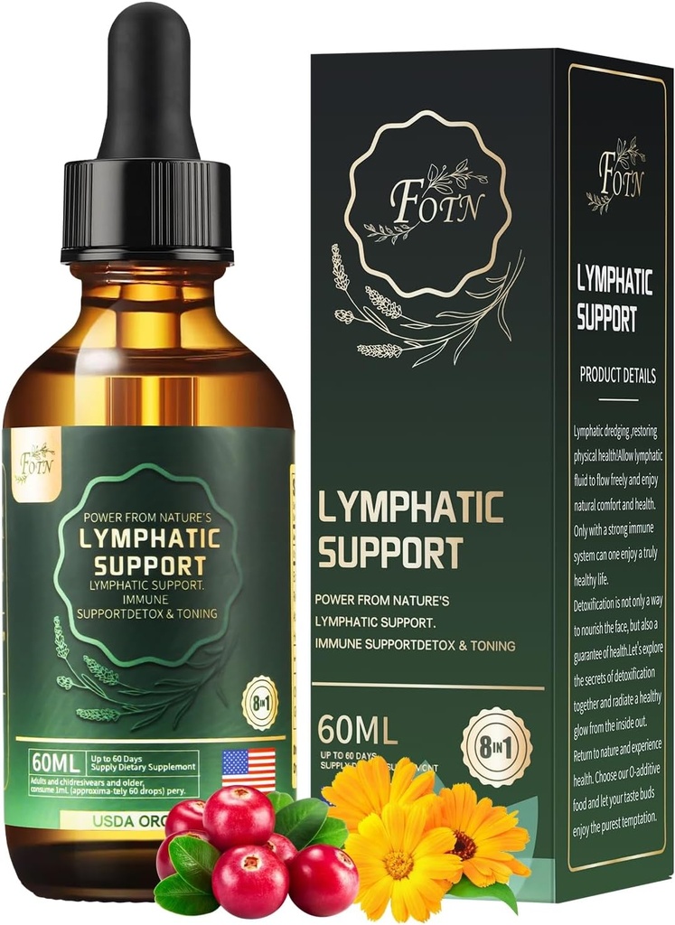 [BRSRAFQFBMARA3I4] Limphatic Drainage Drops, Herbal Supplements-Echinacea,Elderberry,Astragalus-Immune Support,Anti Inflammatory,Lymphatic Detoxd Limpiar
