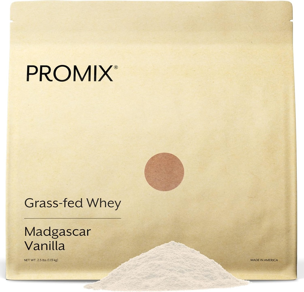 ProMix Nutrition Whey Protein Powder, Vanilla - Grass-Fed - Post Workout Fitness " Nutrition Shakes, Smoothies, Baking " Cooking Recipes - Gluten-Free " Keto-Friendly - 2.5 Pound (Pack of 1)