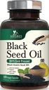 Black Seed Oil Softgels 1000mg - Premium Nigella Sativa Blackseed, Pure Natural Black Cumin Seed Oil & Antioxidant for Skin & Immune Support - Non GMO, Botellado en USA Suplemento - 120 Softgels