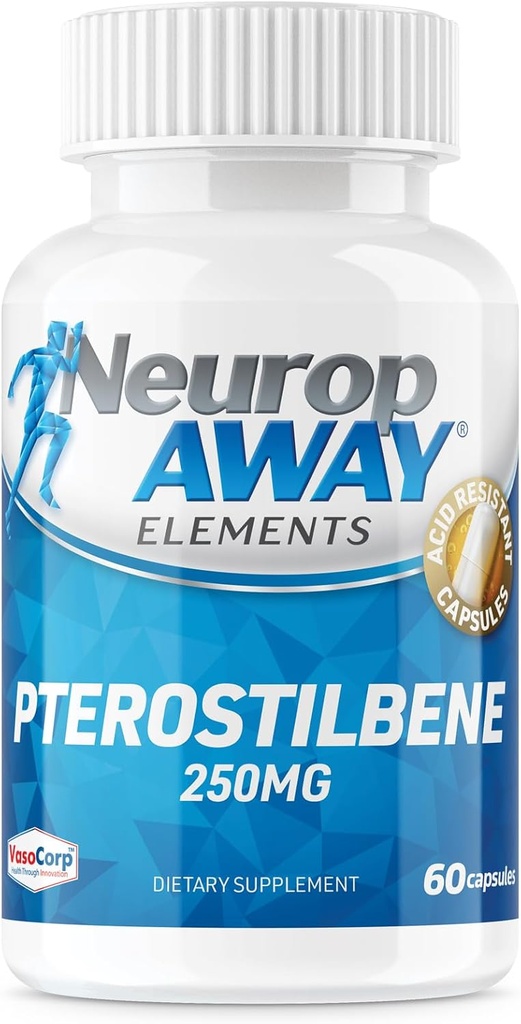 NeuropAWAY Elements Pterostilbene (60 250mg Acid Rresistant Capsules Por Bottle) 3pack