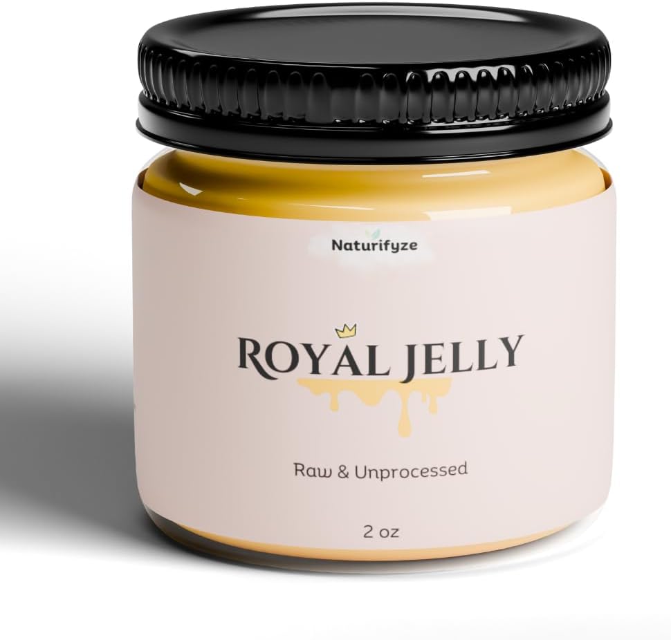 100% Pura Royal Jelly - Raw " Unprocessed, Empaquetada con vitaminas " Aminoácidos, Natural Skincare (2oz)