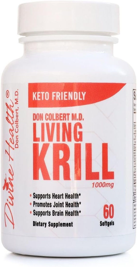 Salud Divina Dr. Colbert, MD Living Krill Oil 1000mg Per Softgel Plus DHA & EPA tención 60 Serviciones