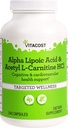 Vitacost Alpha Lipoic Acid & Acetyl L-Carnitine HCl - 1.600 mg por por porción - 240 cápsulas por Vitacost Brand