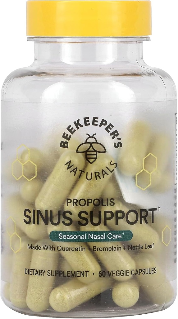 [BRSW2HYDCUPAYHTP] Beekeepers Naturals Propolis Sinus Support, 60 Ct