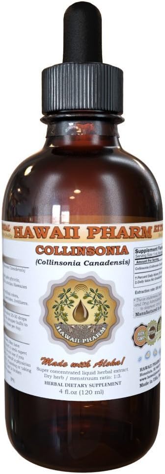 Collinsonia Liquid Extract, Collinsonia (Collinsonia Canadensis) Root Powder Tincture Suplemento 2 oz