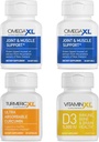 OmegaXL Immune Supporting Bundle - (2) 60 Cuenta + TurmericXL + VitaminXL D3 - para apoyar la salud óptima de inmunodeficiencia (Pack of 4)