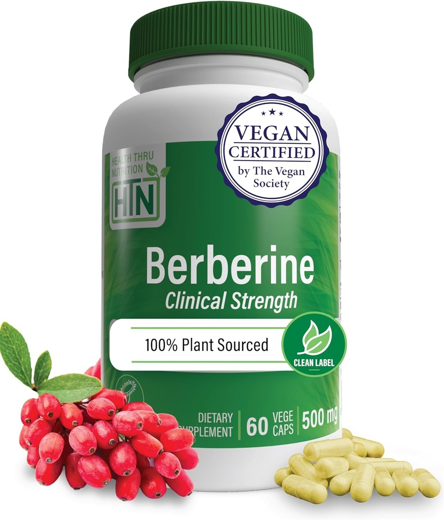 Salud Thru Nutrition Berberine HCl 500mg 60 Servings ← Clínica Strength Suplemento Silencio Certified Vegan ← Non-GMO Silencio Soy Free ← 3rd Parte testada